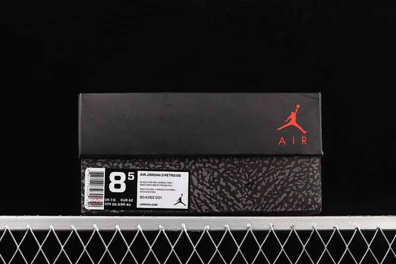 All categories Air Jordan Jordan series basketball shoes Air Jordan 3 J version Air Jordan 3 Retro Black Cement (2018) AJ3 Joe 3 replica black cement 854262-001